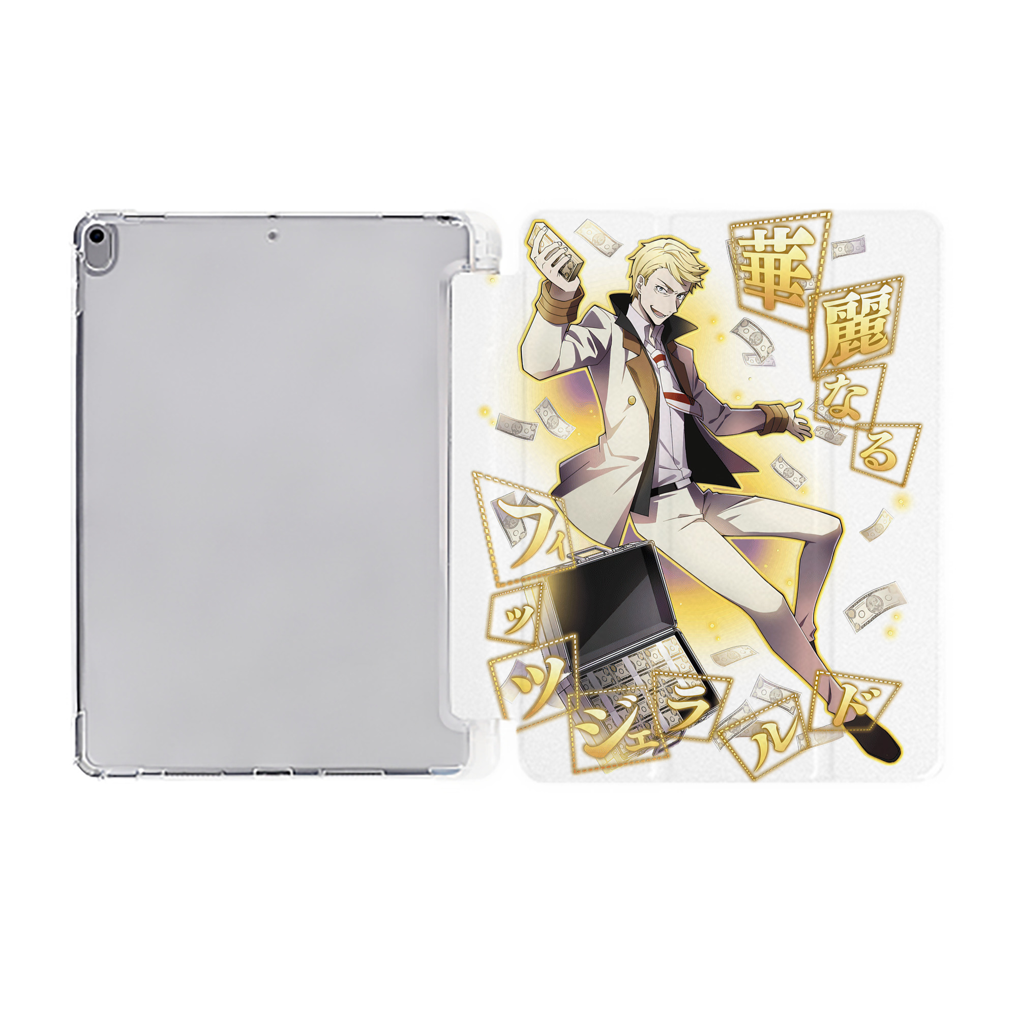 （画像用） 文豪ストレイドッグス Bungo Stray Dogs IPad ケース ペン収納付き 三つ折りスタンド PUレザー×シリコン 対応機種9.5/10.5/10.9インチ